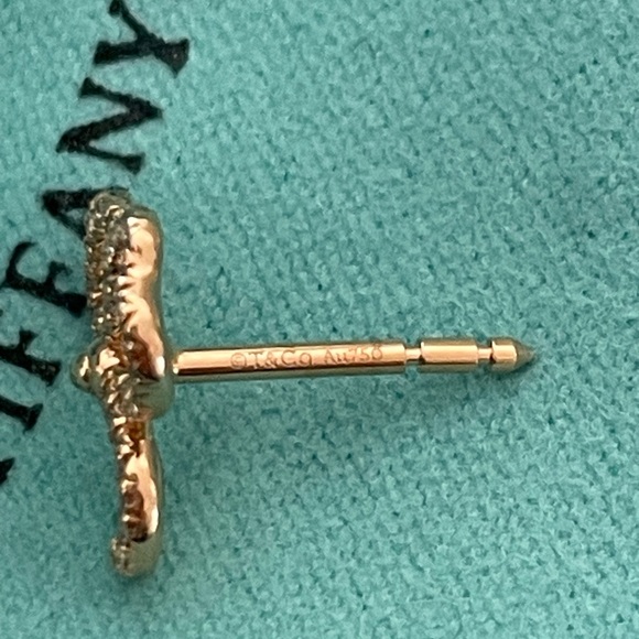 Tiffany & Co 18K rose gold and diamond paper‎ flower earrings - Picture 11 of 15